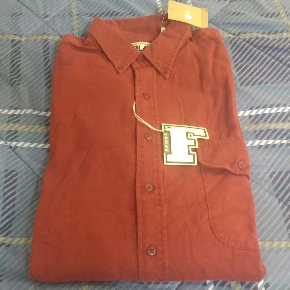 FILA sport red casual button down shirt